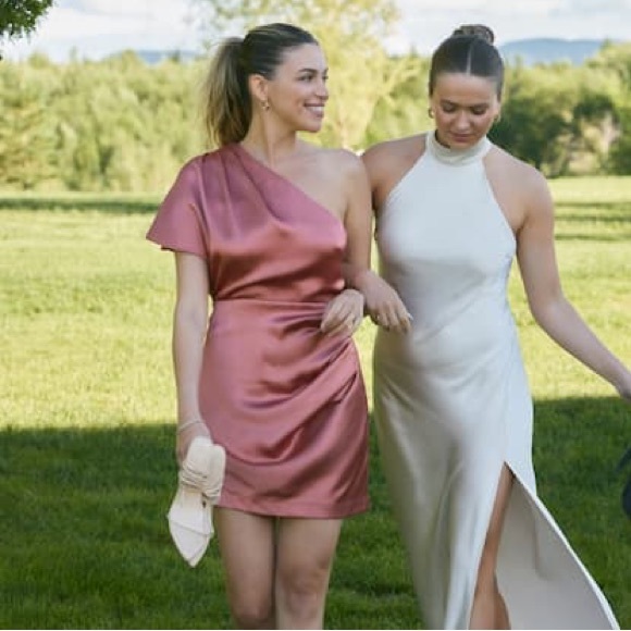 NWT Dynamite one shoulder satin dress xs - Picture 2 of 6